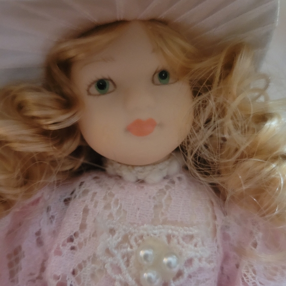 Pretty In Pink & Lace Porcelain Doll - Picture 5 of 9
